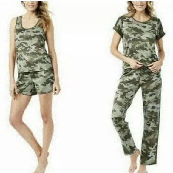 Lucky Brand Ladies' Camo 4-Piece Pajama Set Size Large - Picture 1 of 7